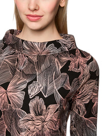 Marc Cain Half-sleeved shirt with floral print in Black AC 48.45 J12 - Pre Order June Delivery