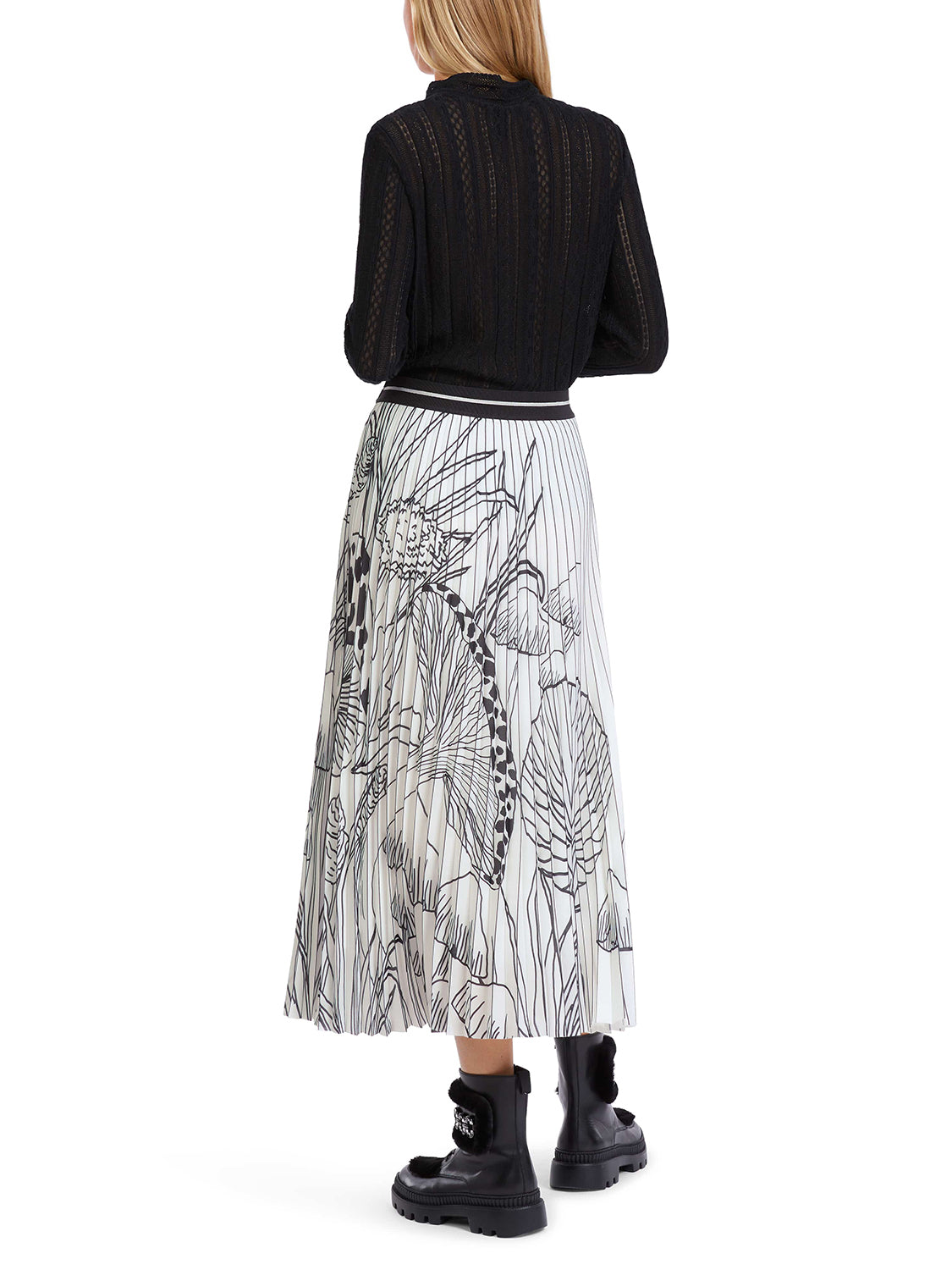 MarcCain Pleated "Rethink Together" Print Skirt VC 71.20 W76