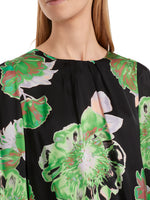 MarcCain Blouse with Pleated Round Neck VC 51.17 W45