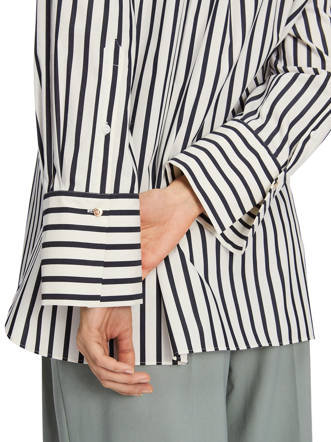 MarcCain Striped blouse with rhinestones XC 51.13 W28