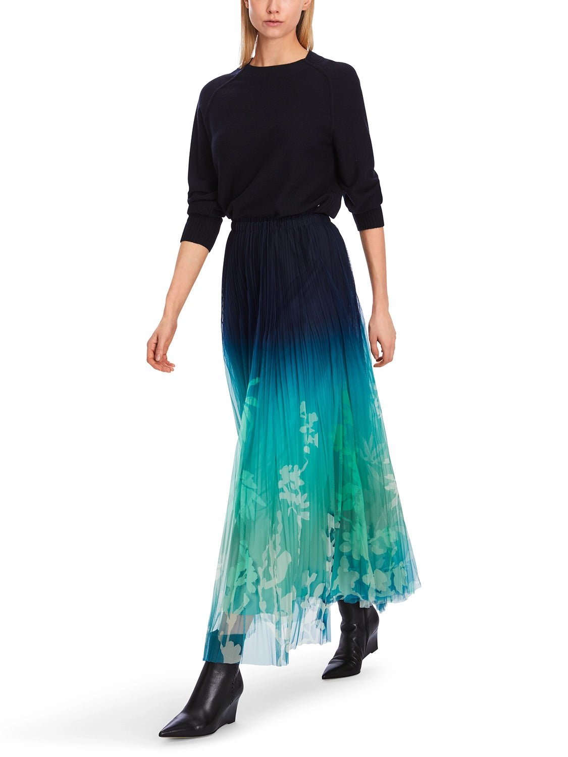 MarcCain Printed Mesh Long Skirt XC 71.07 W34