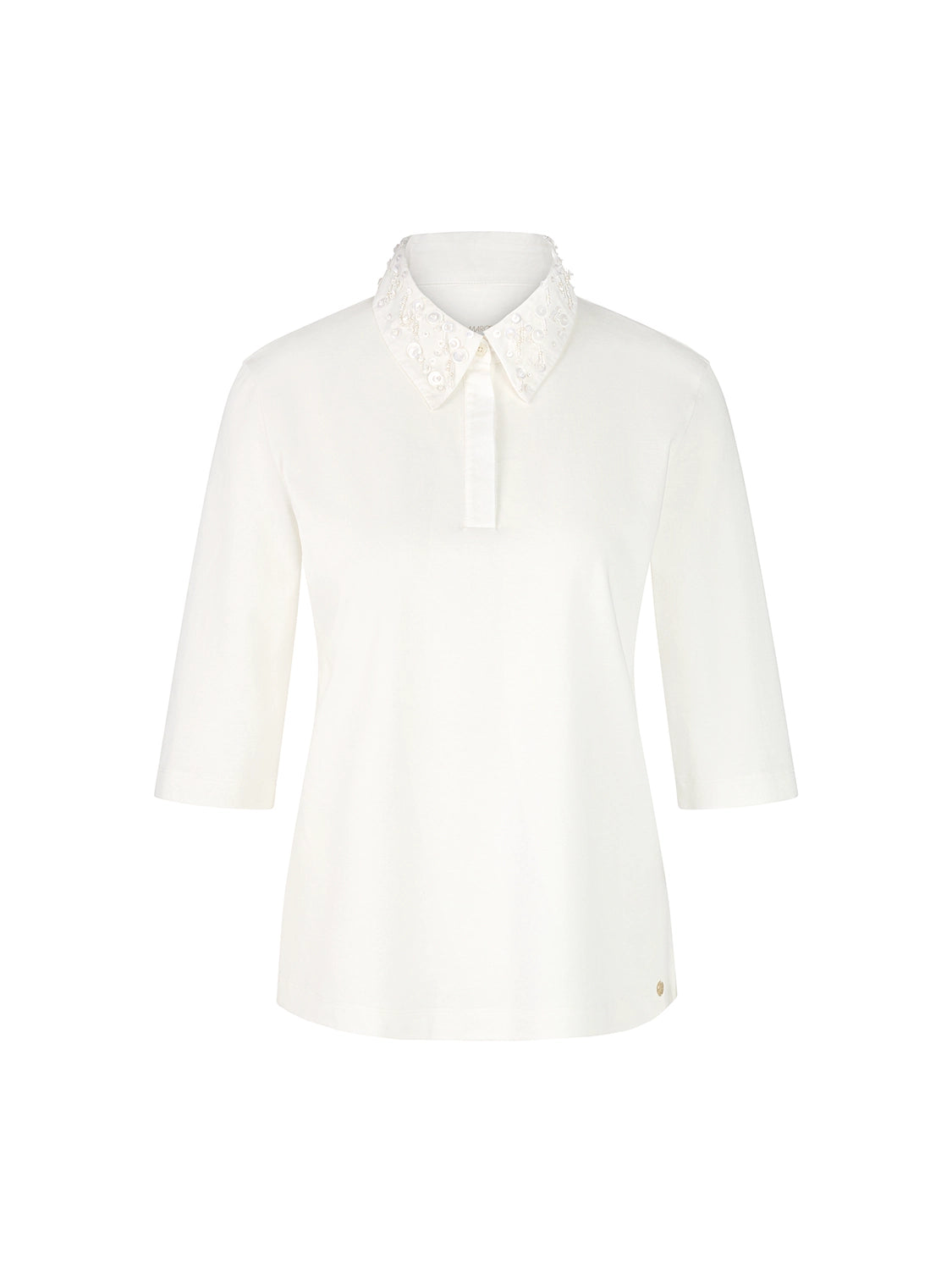 Marc Cain Polo shirt with decorative pearls ZC 53.01 J57 - Pre-Order November Delivery