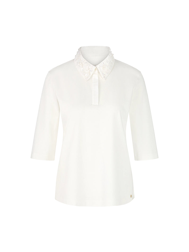 Marc Cain Polo shirt with decorative pearls ZC 53.01 J57 - Pre-Order November Delivery