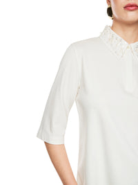 Marc Cain Polo shirt with decorative pearls ZC 53.01 J57 - Pre-Order November Delivery