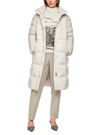 Marc Cain Quilted down coat with hood in Smoke ZC 11.13 W68