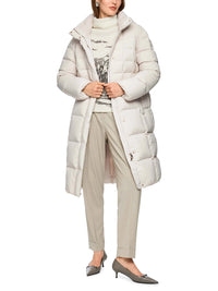 Marc Cain Quilted down coat with hood in Smoke ZC 11.13 W68