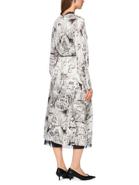 Marc Cain Printed dress in viscose in Smoke ZC 21.27 W75