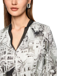 Marc Cain Printed dress in viscose in Smoke ZC 21.27 W75