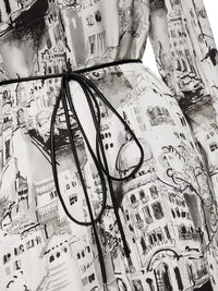 Marc Cain Printed dress in viscose in Smoke ZC 21.27 W75