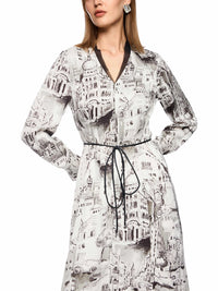 Marc Cain Printed dress in viscose in Smoke ZC 21.27 W75