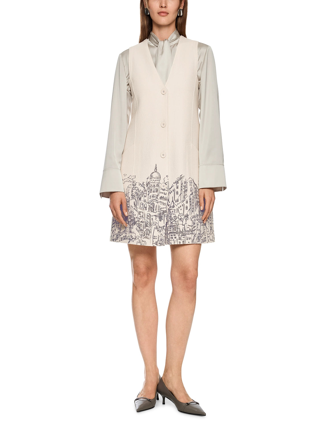 Marc Cain Knitted in Germany boiled wool dress in Smoke ZC 21.29 J29