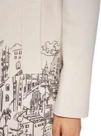 Marc Cain Knitted in Germany boiled wool coat in Smoke ZC 31.11 J29