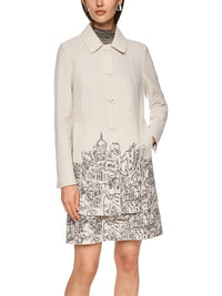 Marc Cain Knitted in Germany boiled wool coat in Smoke ZC 31.11 J29