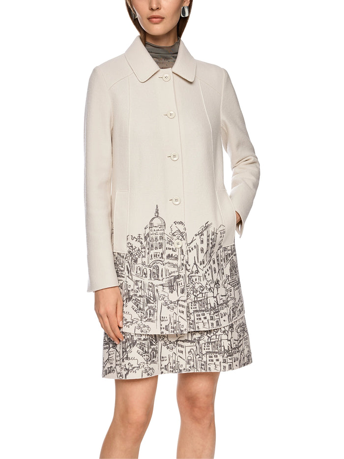 Marc Cain Knitted in Germany boiled wool coat in Smoke ZC 31.11 J29