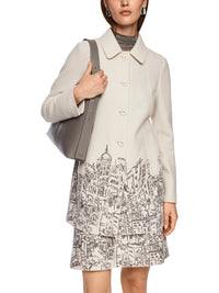 Marc Cain Knitted in Germany boiled wool coat in Smoke ZC 31.11 J29