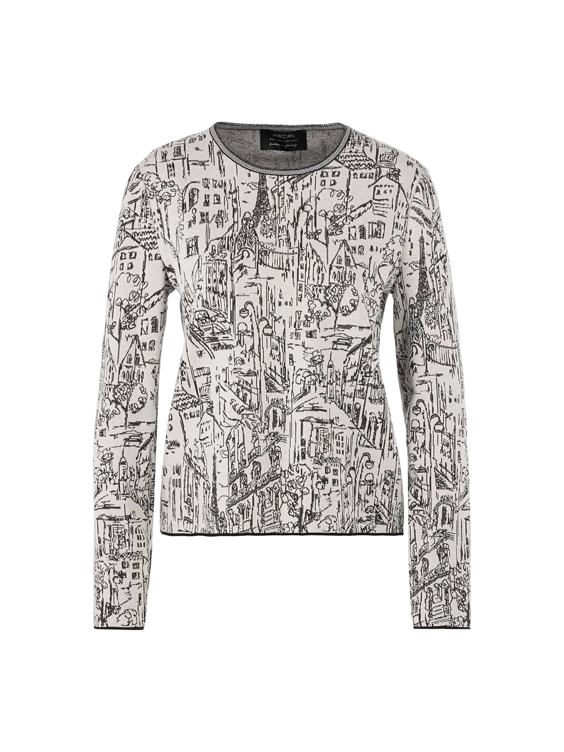 Marc Cain Knitted in Germany fine knit jumper in Smoke ZC 41.31 M38