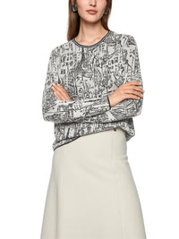 Marc Cain Knitted in Germany fine knit jumper in Smoke ZC 41.31 M38