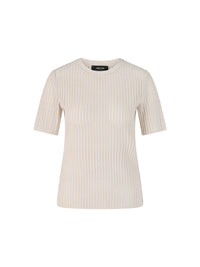 Marc Cain Knitted in Germany short-sleeved jumper in Smoke ZC 41.46 M49