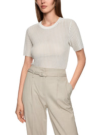 Marc Cain Knitted in Germany short-sleeved jumper in Smoke ZC 41.46 M49