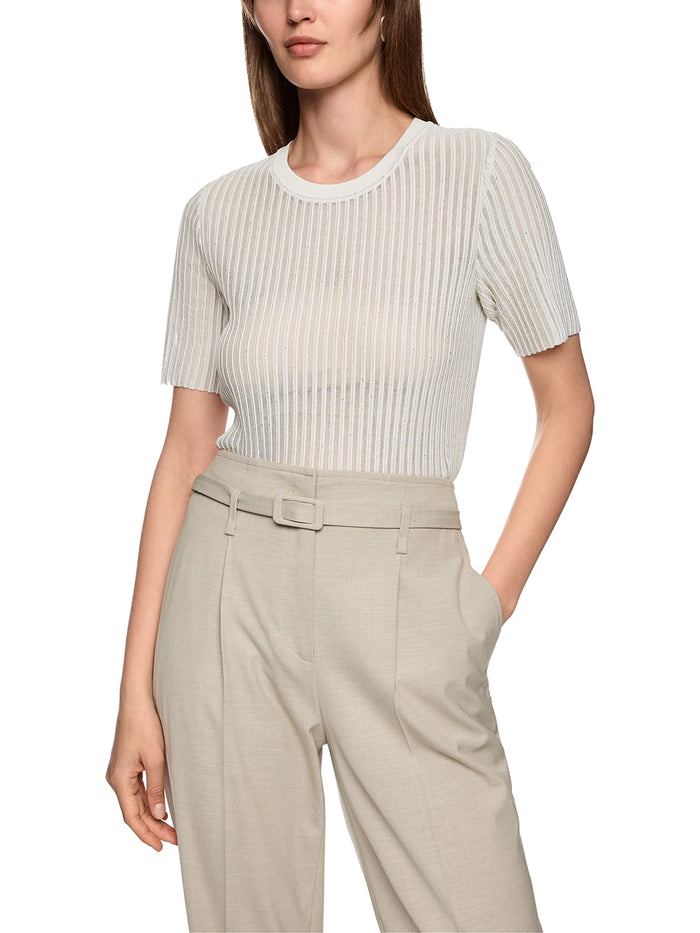 Marc Cain Knitted in Germany short-sleeved jumper in Smoke ZC 41.46 M49