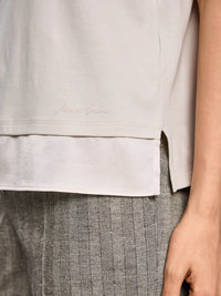 Marc Cain Shirt with silk trim in Smoke ZC 48.17 J15