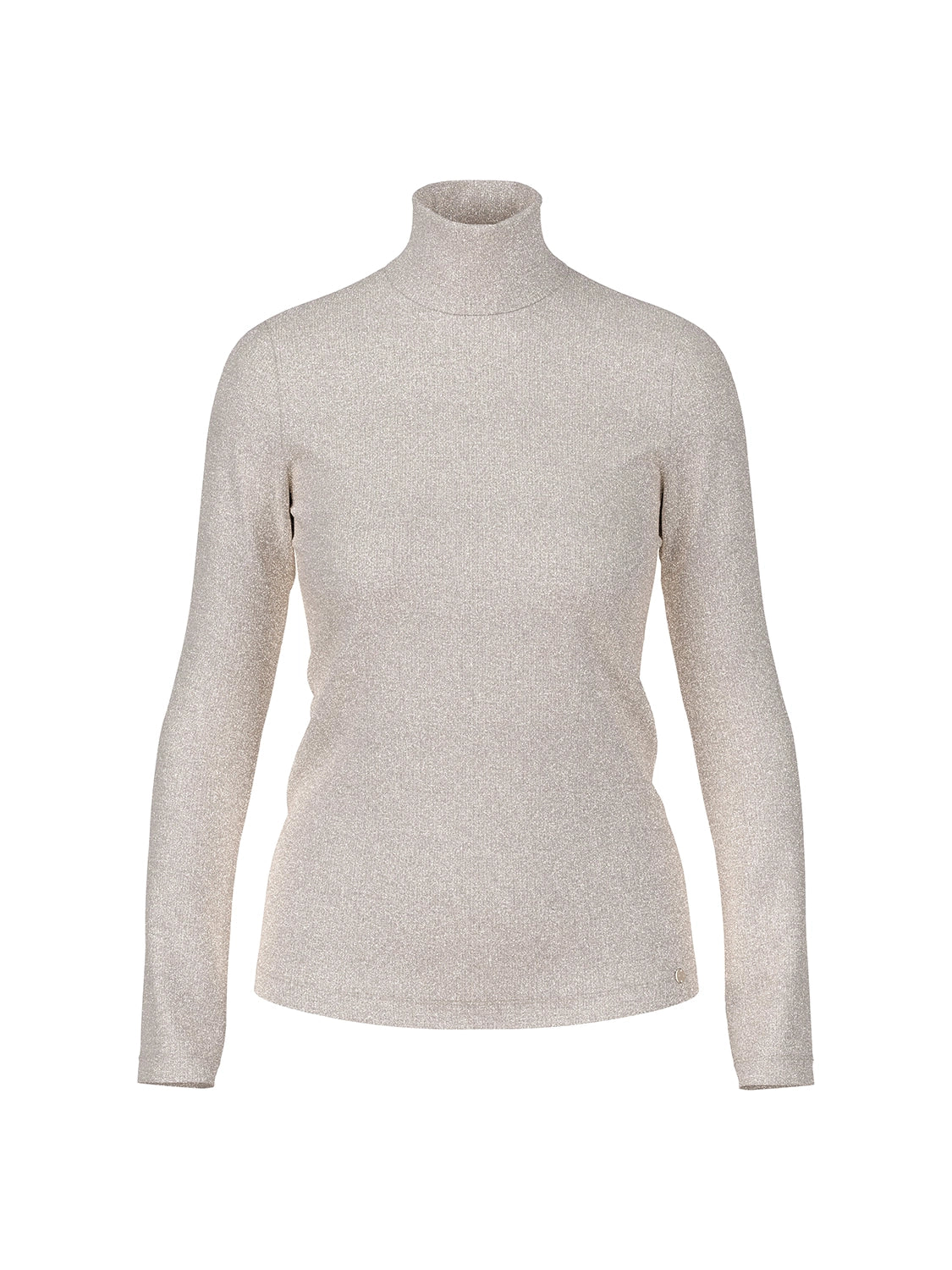 Marc Cain Slim-fit lurex long-sleeved top in Smoke ZC 48.28 J34