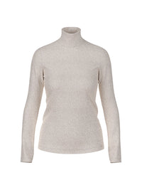 Marc Cain Slim-fit lurex long-sleeved top in Smoke ZC 48.28 J34