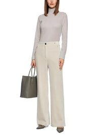 Marc Cain Slim-fit lurex long-sleeved top in Smoke ZC 48.28 J34