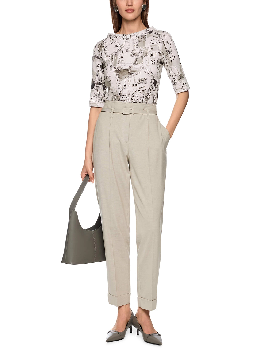 Marc Cain Shirt with CITY motif in Smoke ZC 48.45 J37