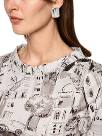 Marc Cain Shirt with CITY motif in Smoke ZC 48.45 J37