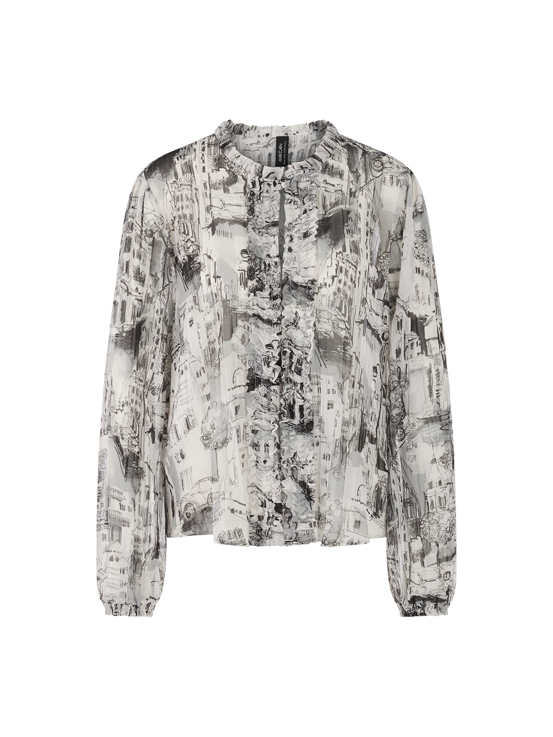 Marc Cain CITY blouse made from recycled material in Smoke ZC 51.22 W74