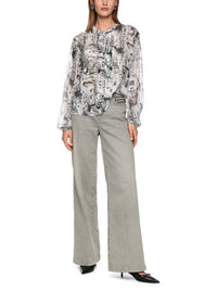 Marc Cain CITY blouse made from recycled material in Smoke ZC 51.22 W74