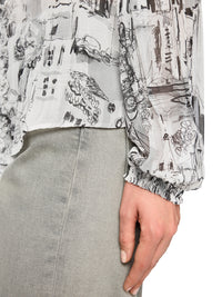 Marc Cain CITY blouse made from recycled material in Smoke ZC 51.22 W74