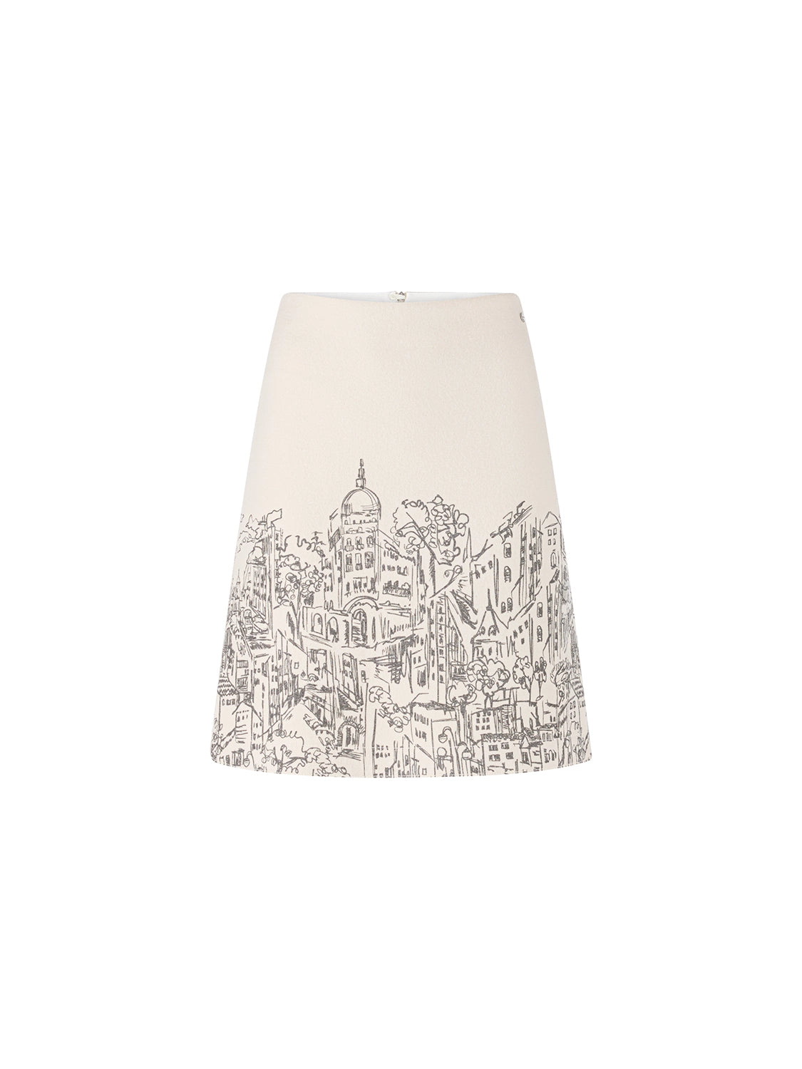 Marc Cain Knitted in Germany new wool skirt in Smoke ZC 71.18 J29