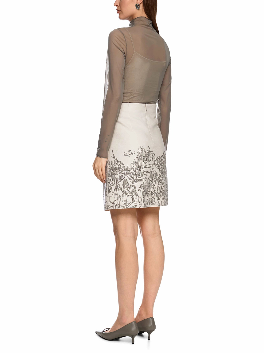 Marc Cain Knitted in Germany new wool skirt in Smoke ZC 71.18 J29