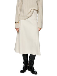 Marc Cain Knitted in Germany boiled wool skirt in Smoke ZC 71.19 J30