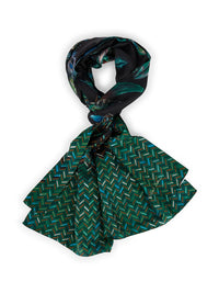 Marc Cain Silk scarf with print mix in Dark Jade Green ZC B4.15 Z44