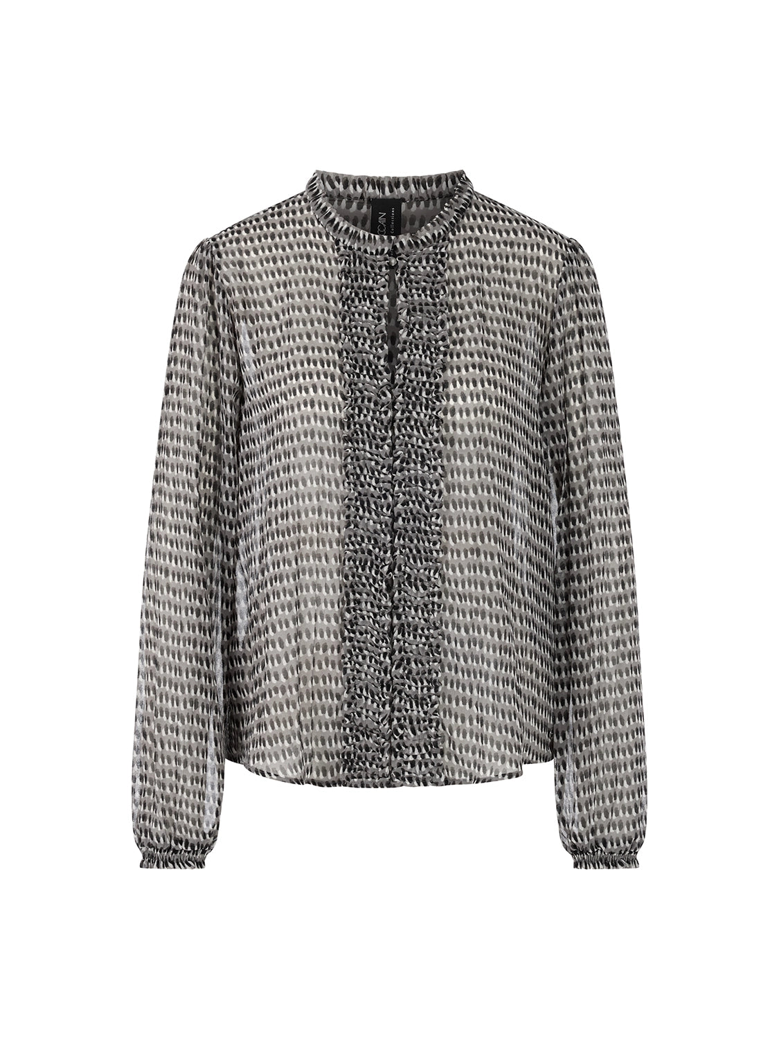 Marc Cain Semi-transparent blouse with ruffles ZC 51.22 W97