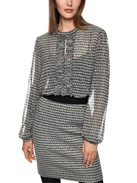 Marc Cain Semi-transparent blouse with ruffles ZC 51.22 W97