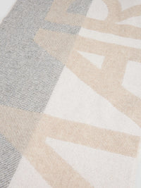 Marc Cain Scarf in wool blend with logo print in Soft Charcoal ZC B4.14 Z40