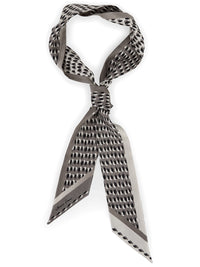 Marc Cain Narrow silk scarf with print in Soft Charcoal ZC B4.20 Z43