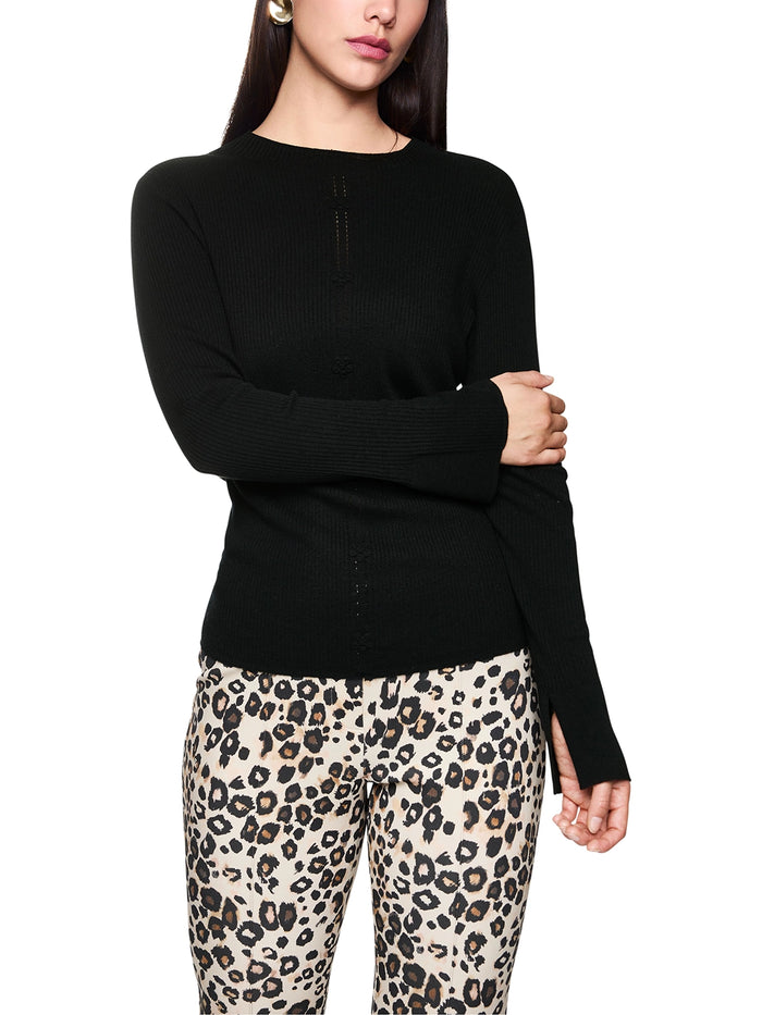 Marc Cain Elegant long-sleeved floral detail top ZC 41.19 M53 - Pre-Order November Delivery