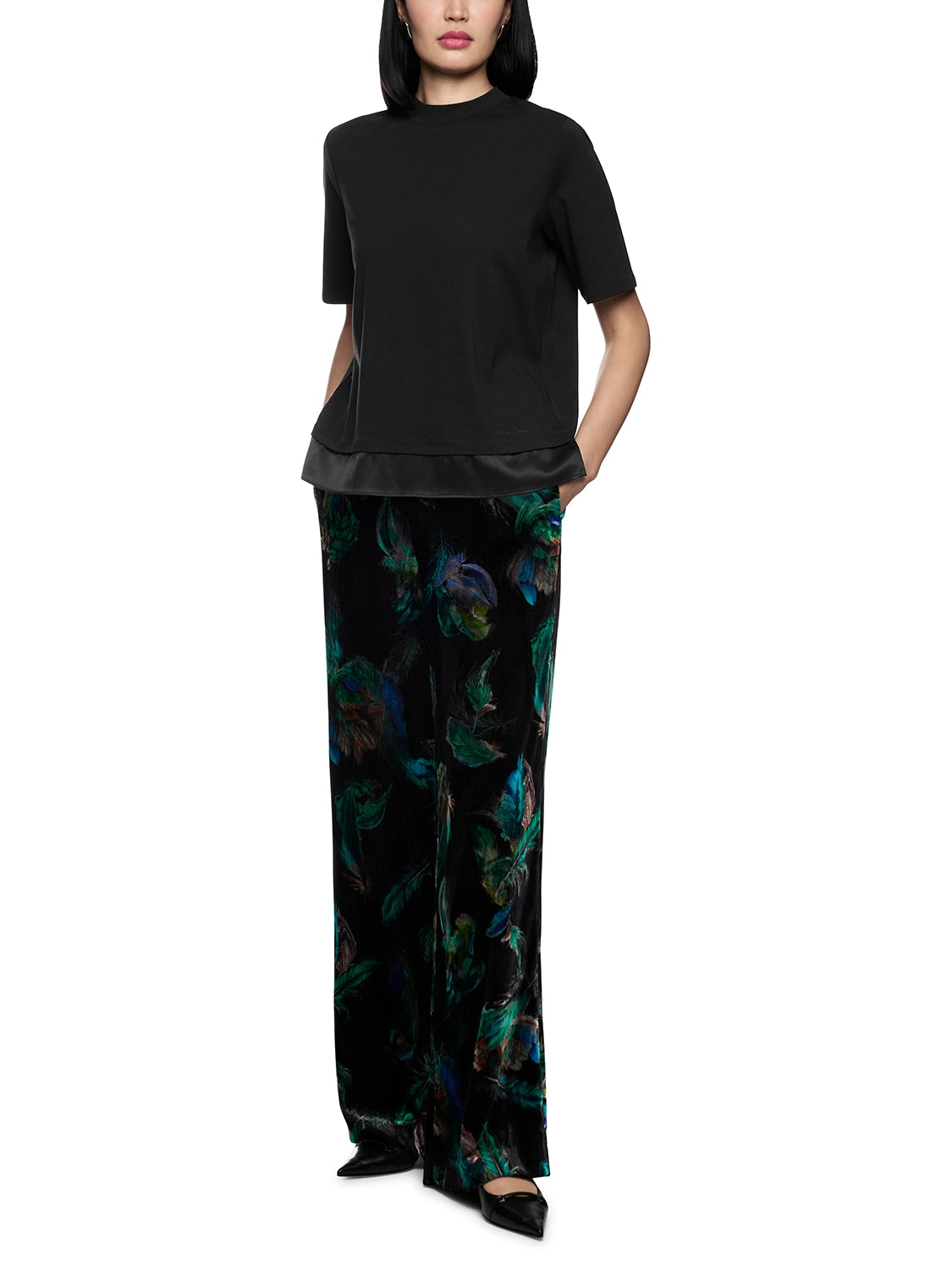 Marc Cain Shirt with silk trim in Black ZC 48.17 J15