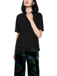 Marc Cain Shirt with silk trim in Black ZC 48.17 J15