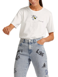 MarcCain Soft Cotton Bee Embroidery Top US4821J47