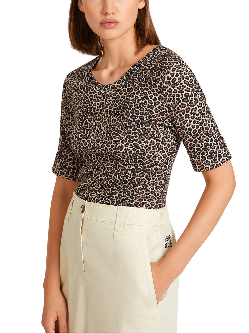 MarcCain Leopard Print Top US4839J12