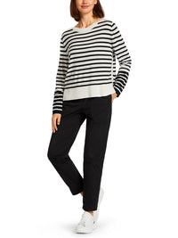 MarcCain Sweater with Braid Stripes US4112M74
