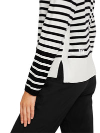 MarcCain Sweater with Braid Stripes US4112M74
