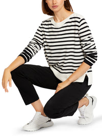 MarcCain Sweater with Braid Stripes US4112M74