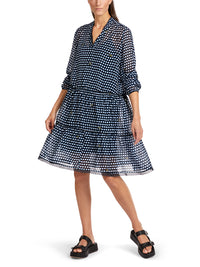 MarcCain Polka Dot Dress with Bee Print US2102W31
